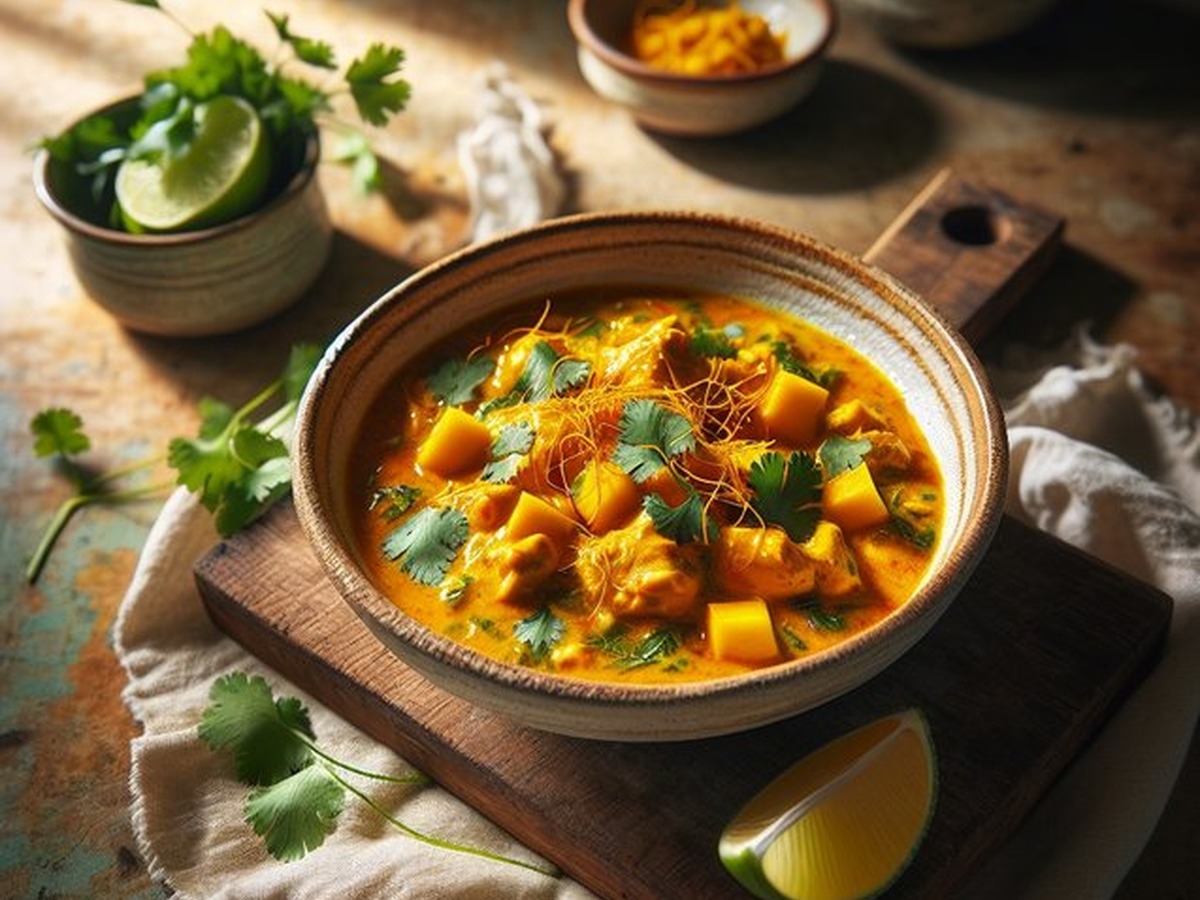 Zenith Saffron Mango Coconut Curry served and ready to enjoy