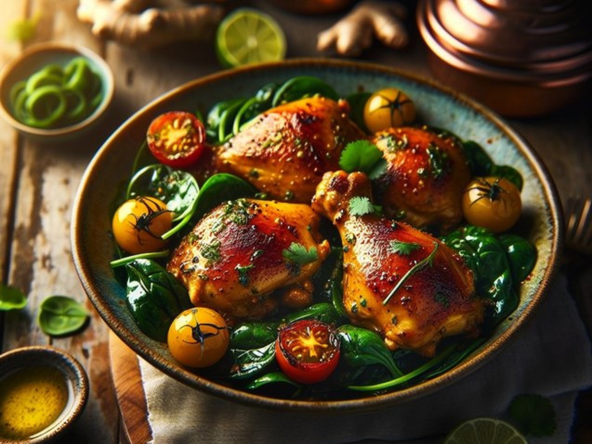 Turmeric Chicken Golden Turmeric Chicken served and ready to enjoy