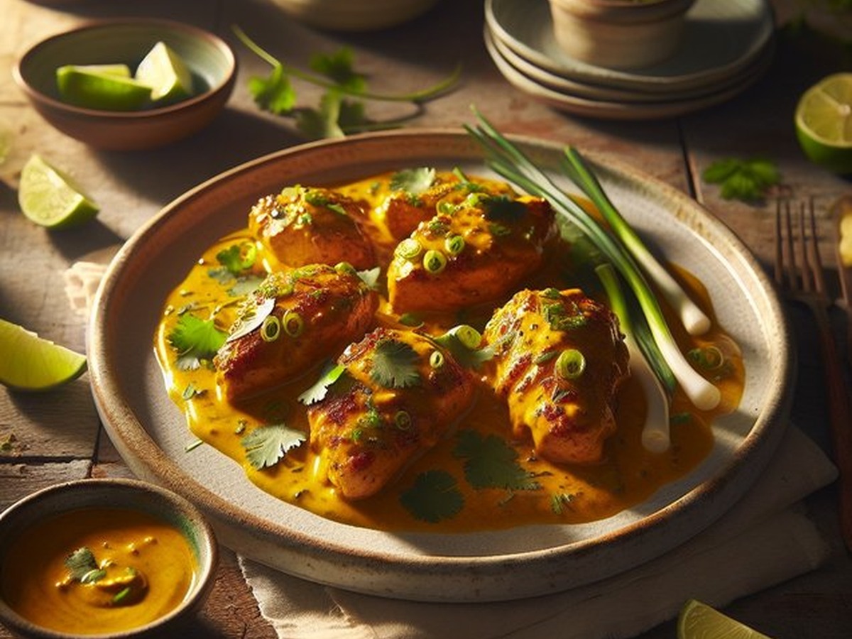 Turmeric Coconut Chicken Fusion served and ready to enjoy