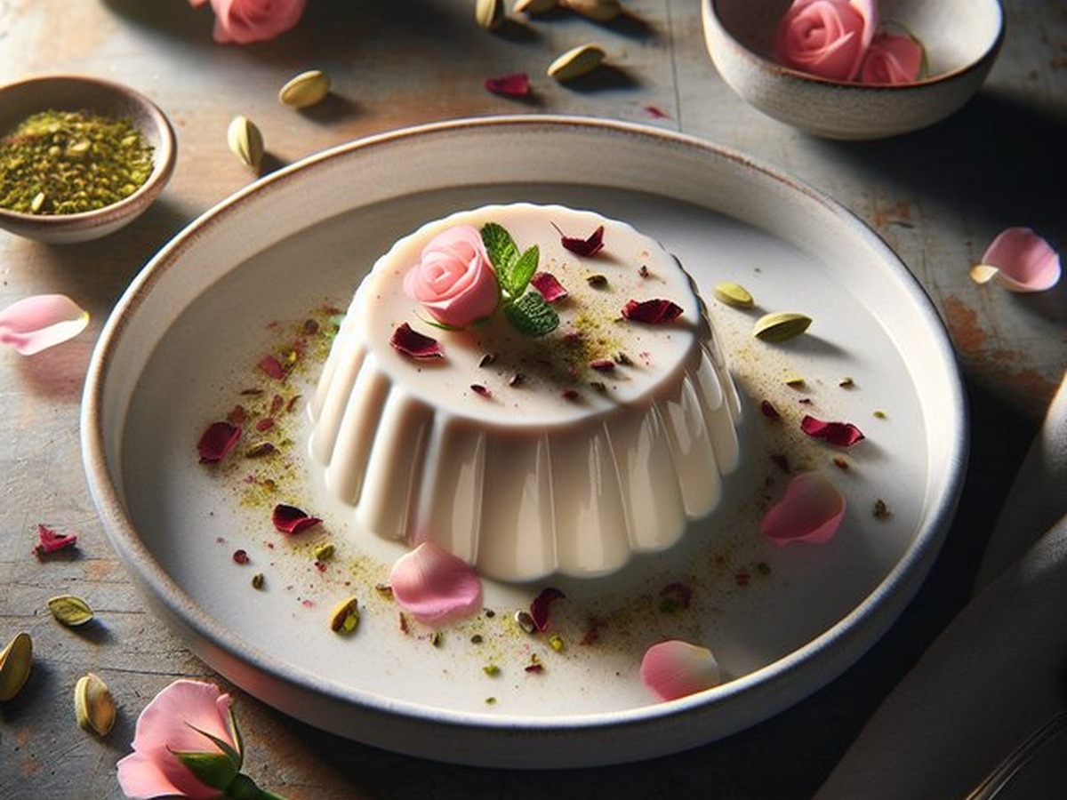 Rosewater Cardamom Vanilla Panna Cotta served and ready to enjoy