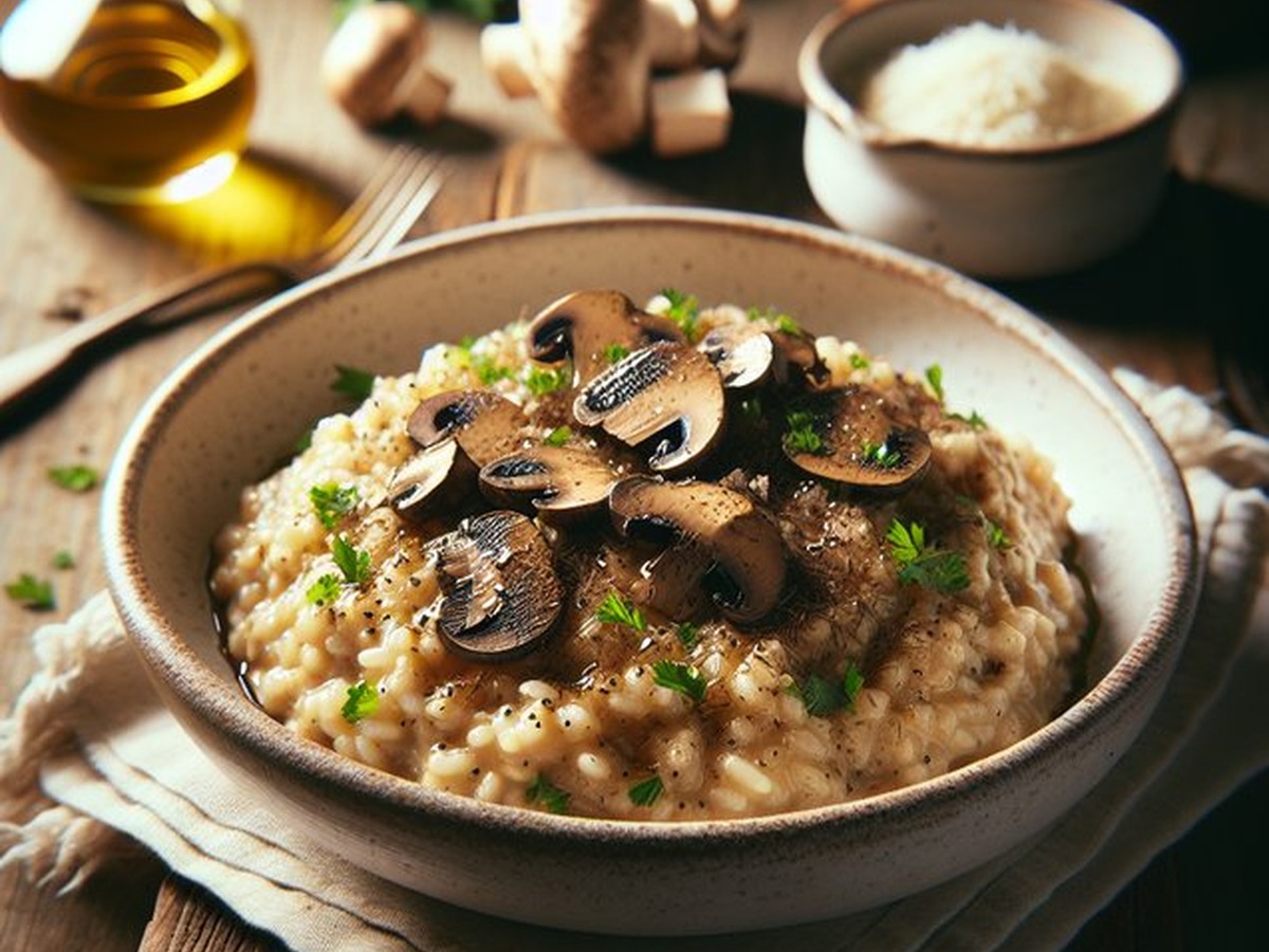 Tantalizing Truffle Mushroom Risotto Tantalizing Truffle Mushroom Risotto served and ready to enjoy