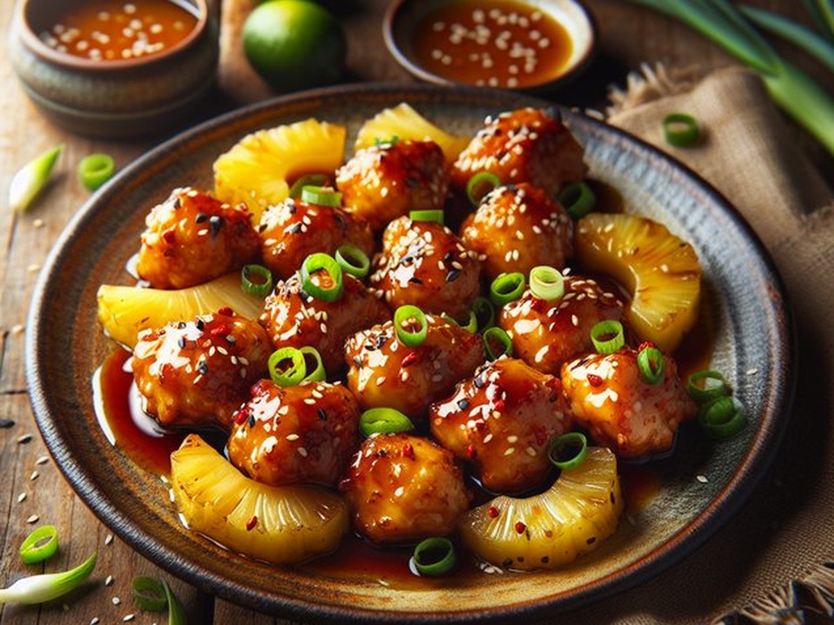 Fiery Pineapple Teriyaki Chicken Bites served and ready to enjoy