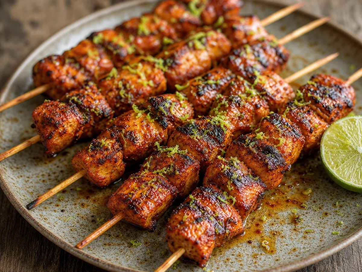 Smoky Smoked Paprika Lime Chicken Skewers Smoky Smoked Paprika Lime Chicken Skewers served and ready to enjoy