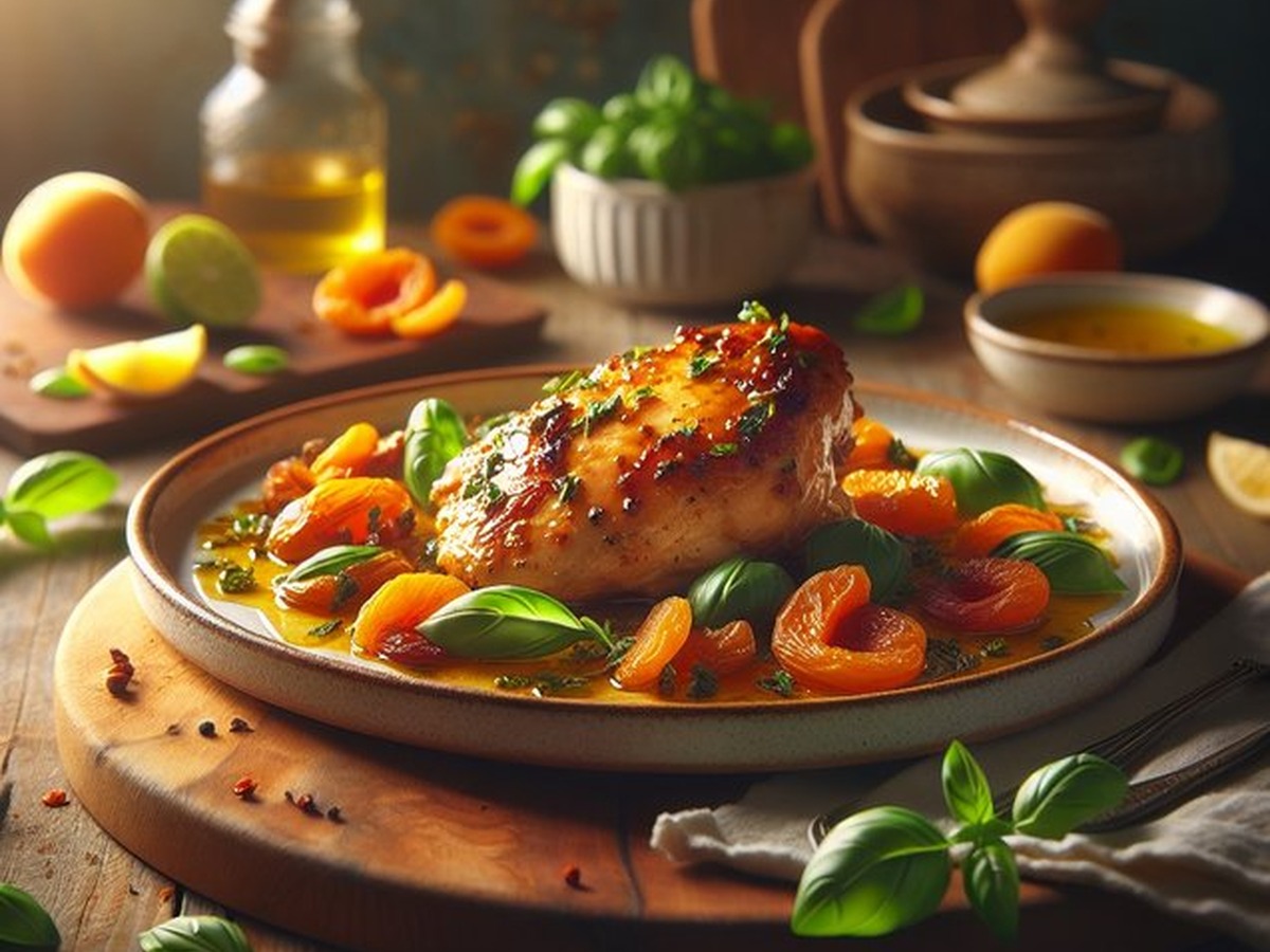 Apricot Basil Chicken Apricot Basil Chicken served and ready to enjoy