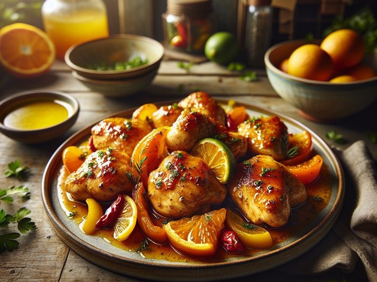 Apricot Citrus Chicken Apricot Citrus Chicken served and ready to enjoy