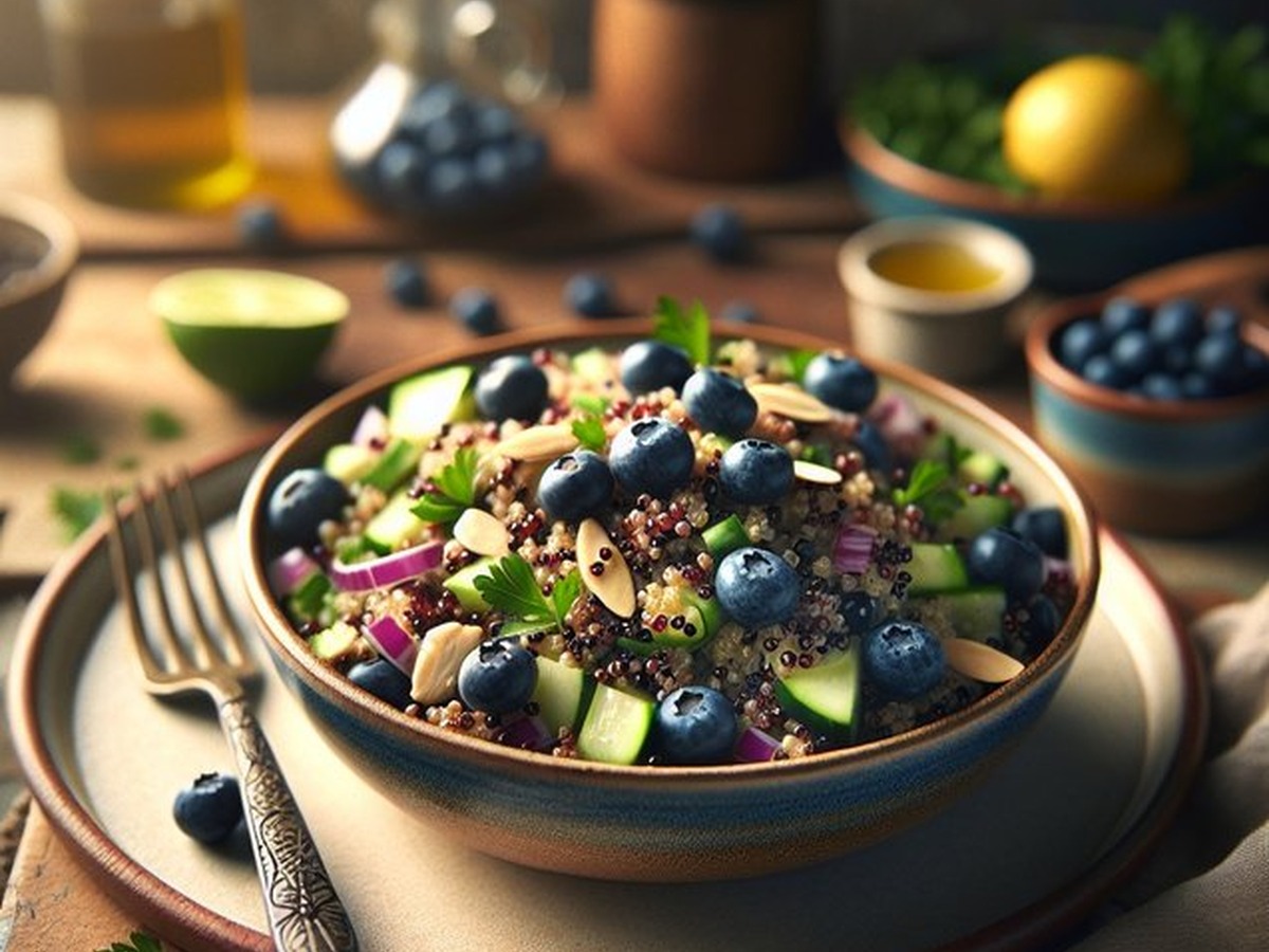 Blueberry Ginger Quinoa Salad served and ready to enjoy