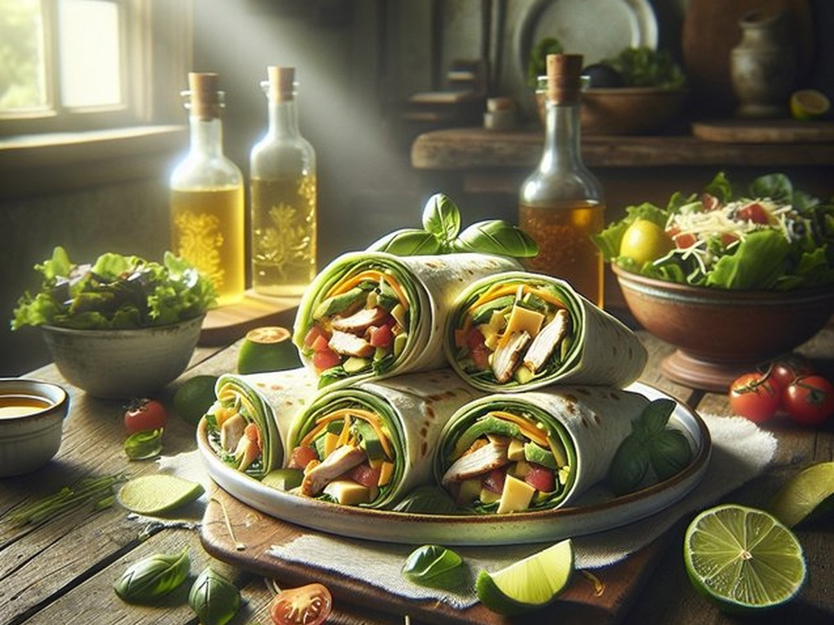 Whirlwind Citrus Basil Chicken Wraps Whirlwind Citrus Basil Chicken Wraps served and ready to enjoy