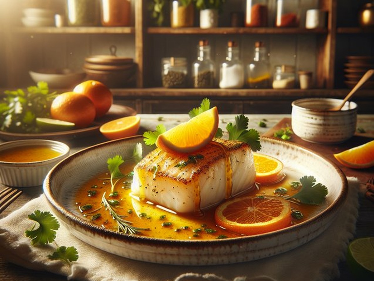 Serenade Of Spiced Citrus Cod served and ready to enjoy