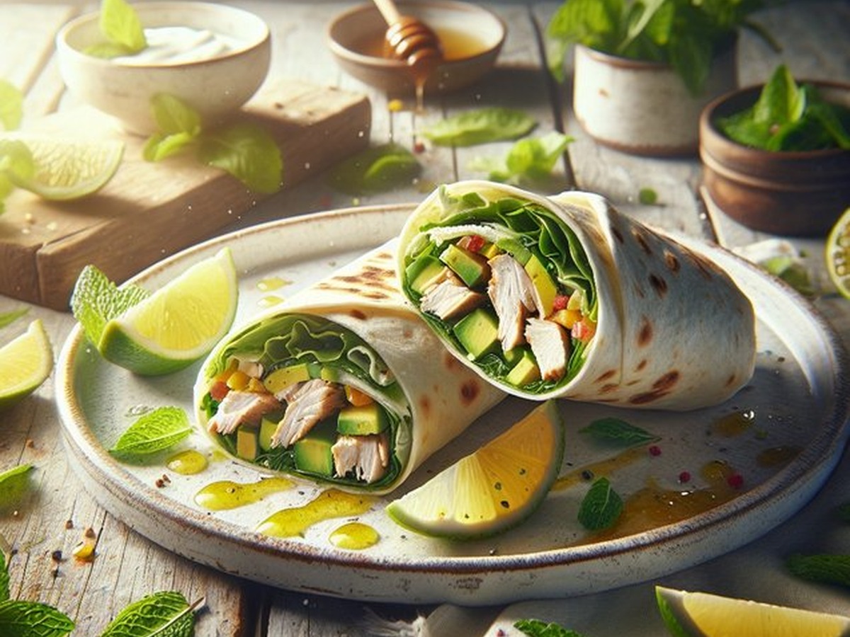 Whirlwind Citrus Mint Chicken Wraps Whirlwind Citrus Mint Chicken Wraps served and ready to enjoy