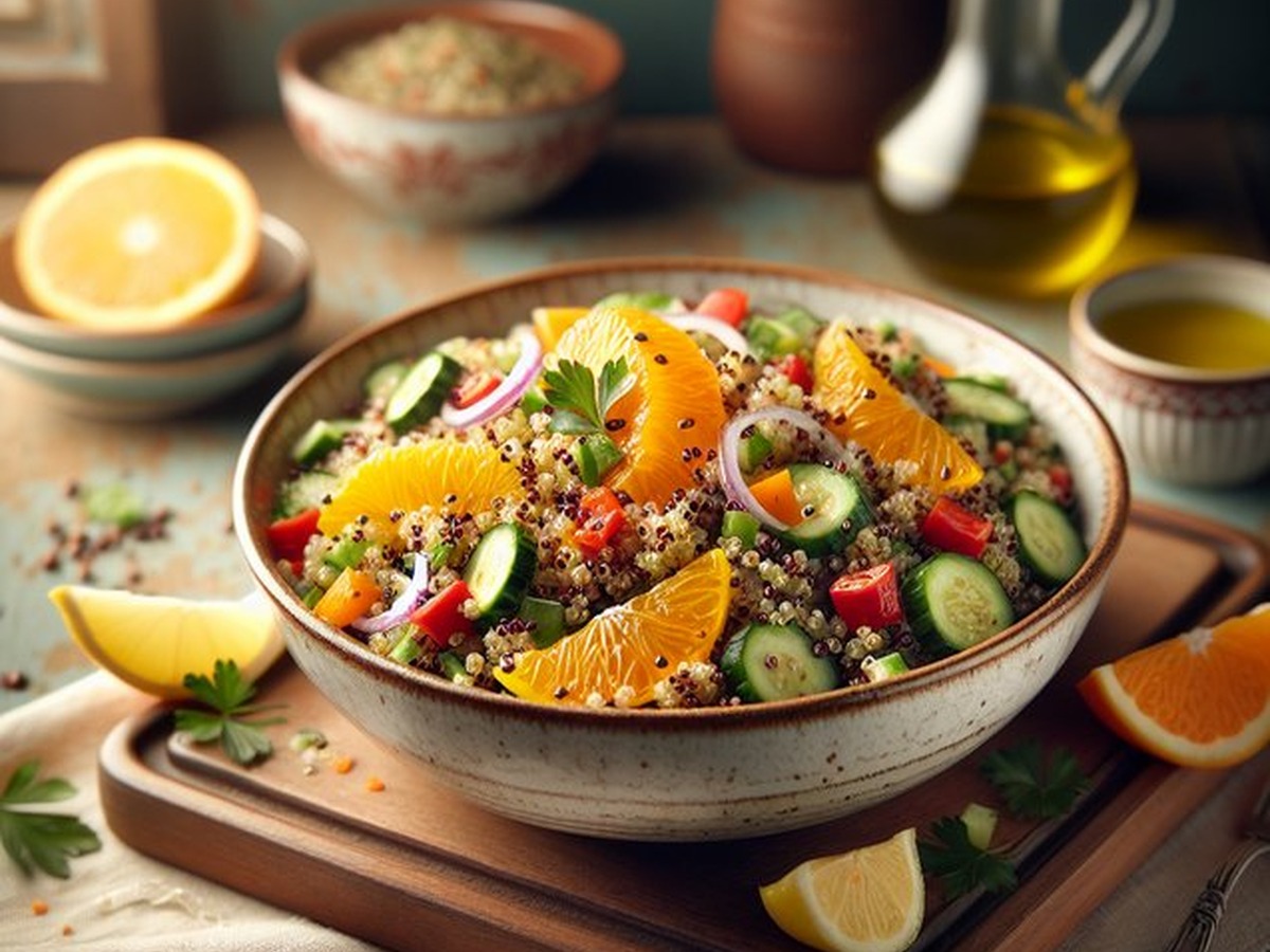 Citrus Quinoa Salad served and ready to enjoy