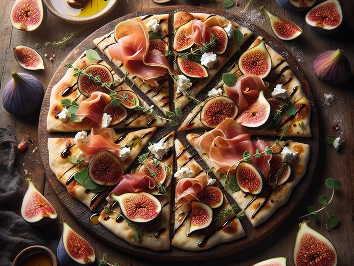 Fig and Prosciutto Flatbreads served and ready to enjoy