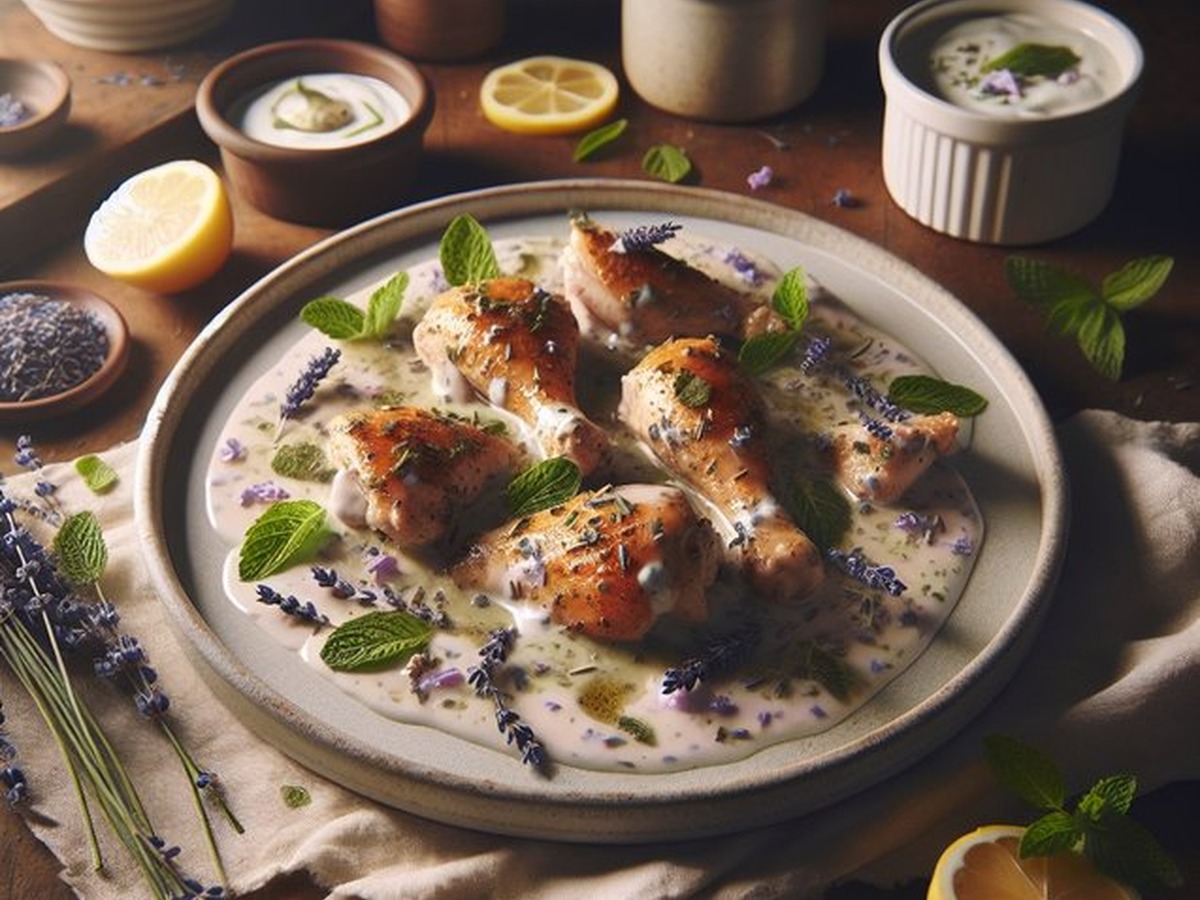Lavender Mint Chicken Lavender Mint Chicken served and ready to enjoy