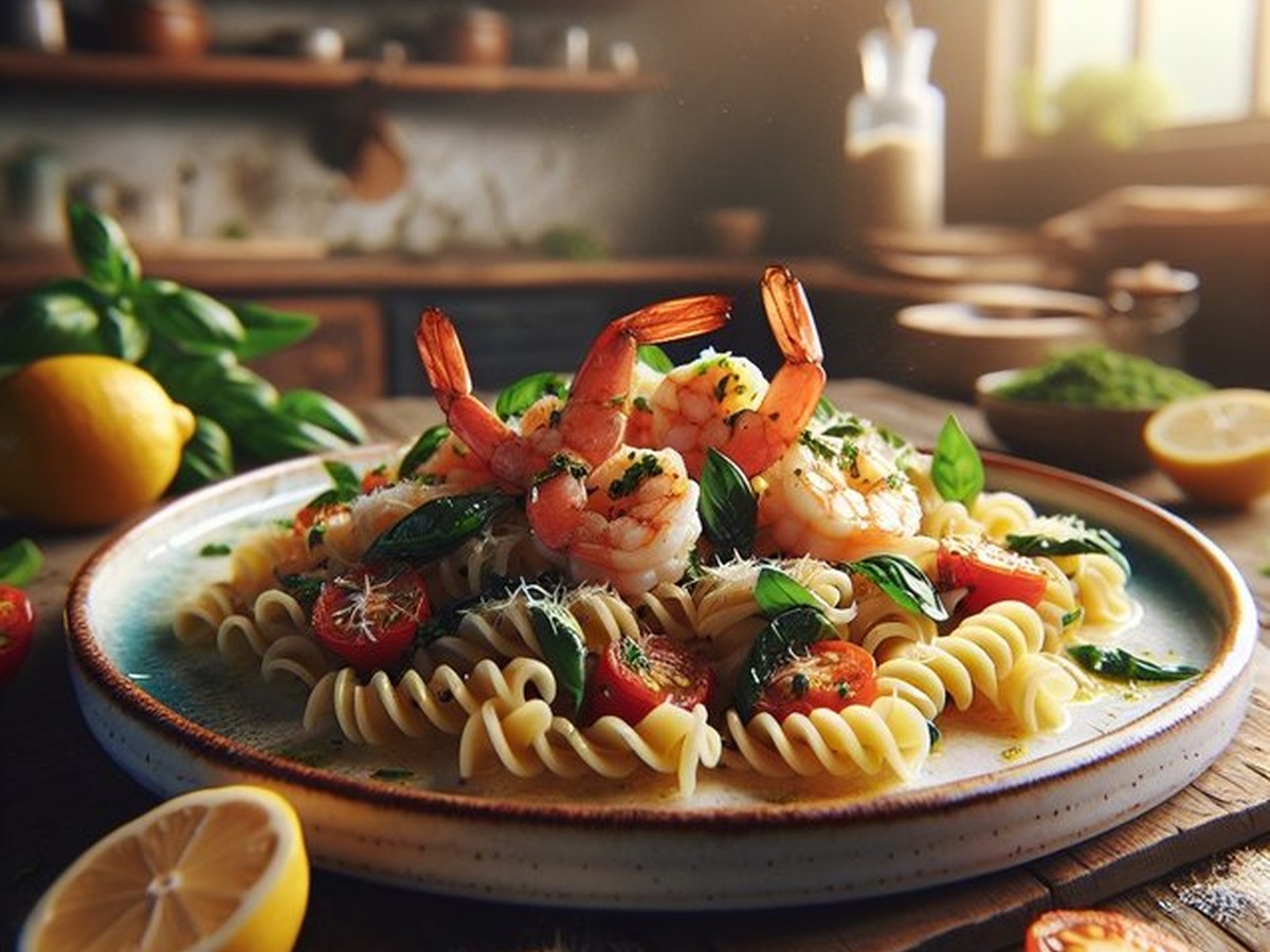 Lemon Basil Shrimp Lemon Basil Shrimp served and ready to enjoy