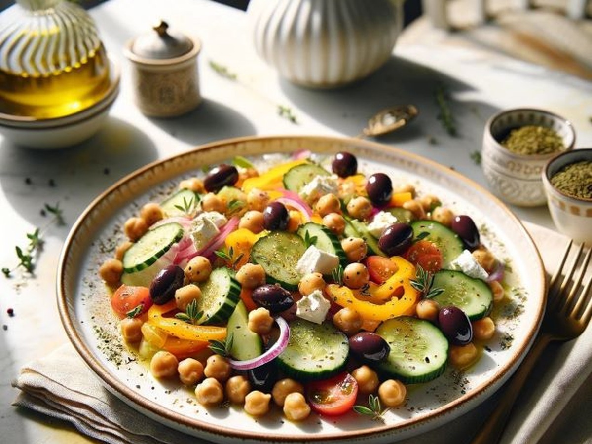 Mediterranean Chickpea Salad Mediterranean Chickpea Salad served and ready to enjoy