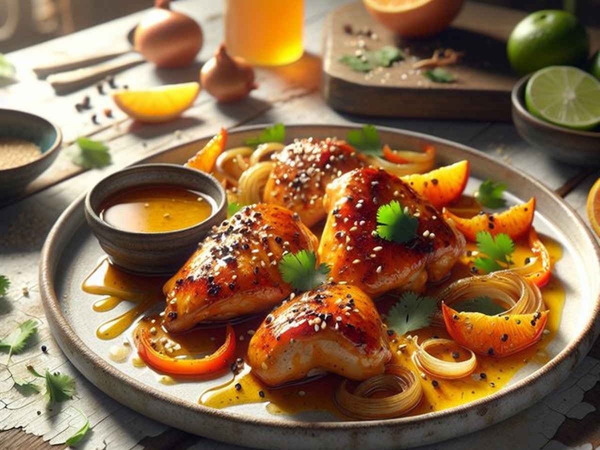 Orange Blossom Chicken served and ready to enjoy