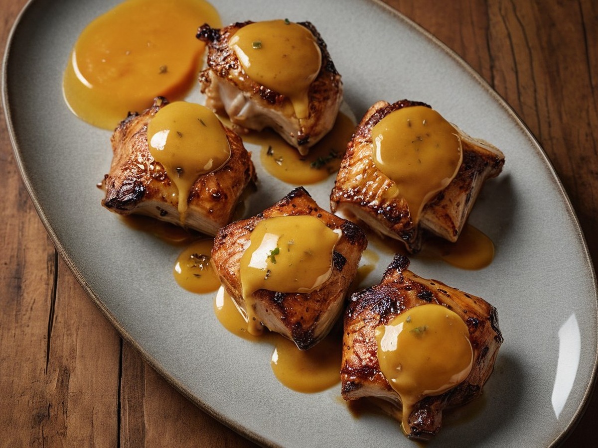Saffron Apricot Glazed Chicken Thighs Saffron Apricot Glazed Chicken Thighs served and ready to enjoy