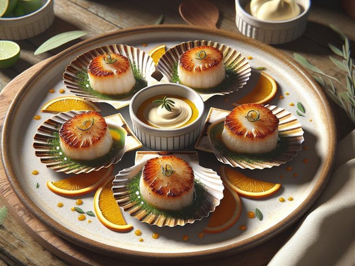 Sage Orange Scallop served and ready to enjoy