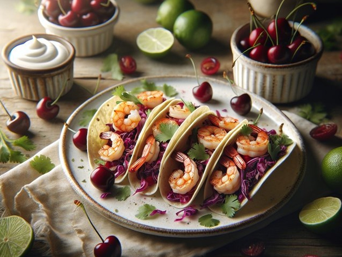 Cherry Lime Roasted Shrimp Tacos Cherry Lime Roasted Shrimp Tacos served and ready to enjoy