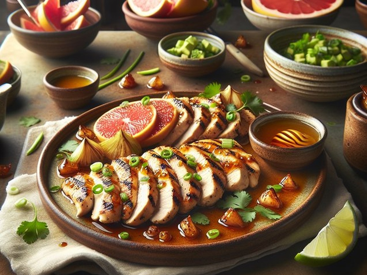 Grapefruit Chili Chicken served and ready to enjoy