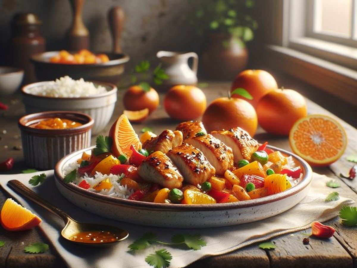 Twinkling Tangerine Chicken Fiesta Twinkling Tangerine Chicken Fiesta served and ready to enjoy