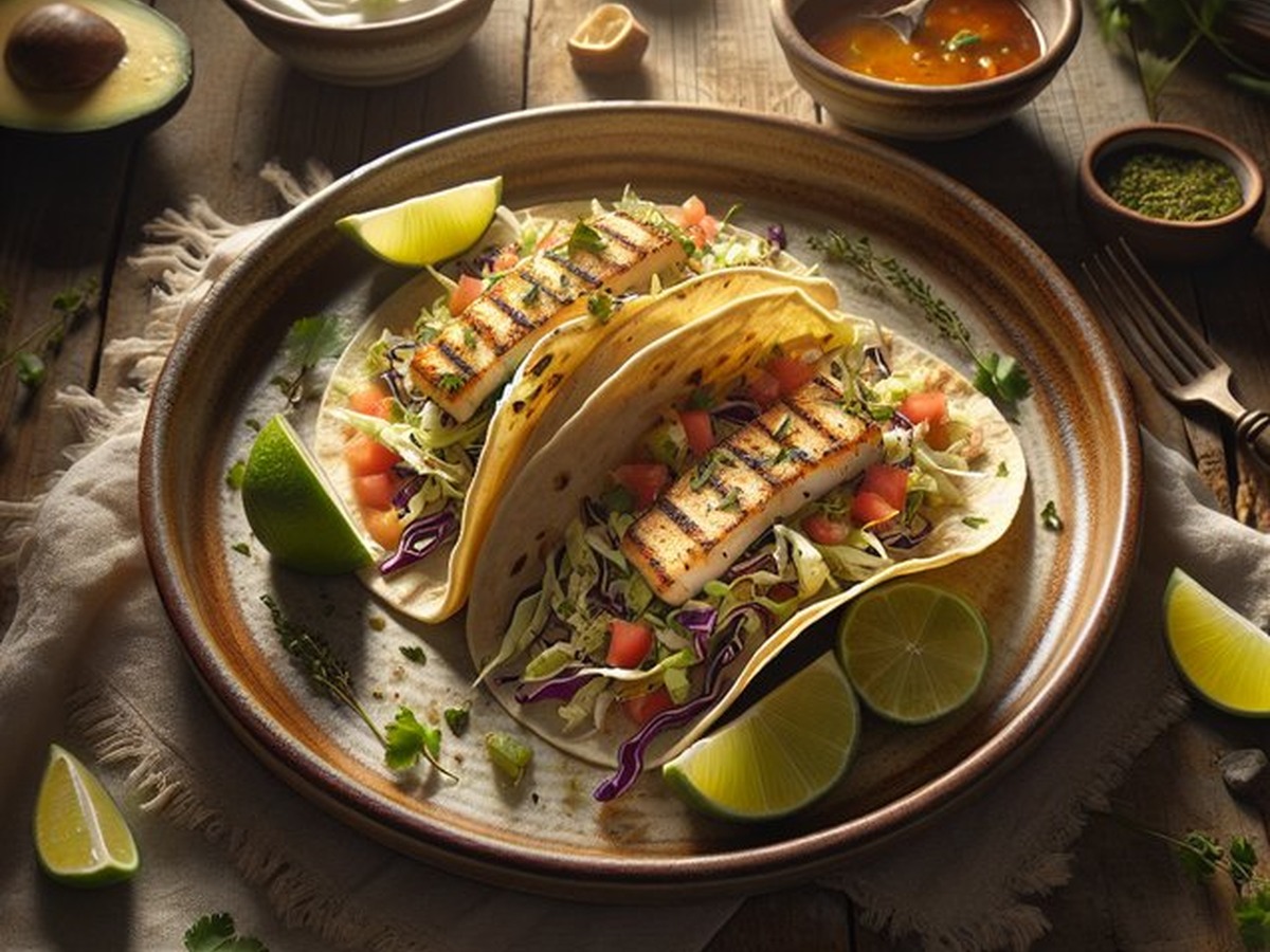 Twisted Citrus Herb Swordfish Tacos served and ready to enjoy