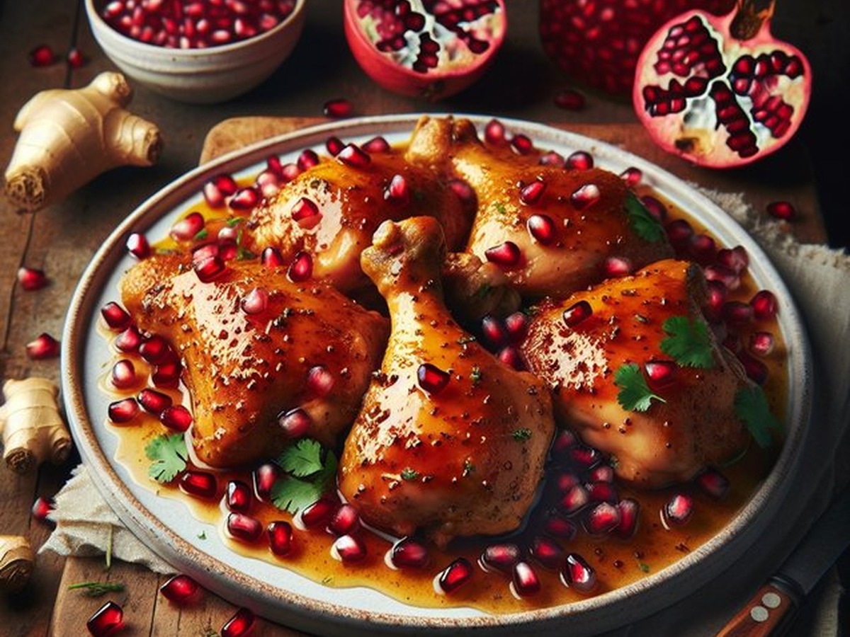 Pomegranate Ginger Chicken Pomegranate Ginger Chicken served and ready to enjoy