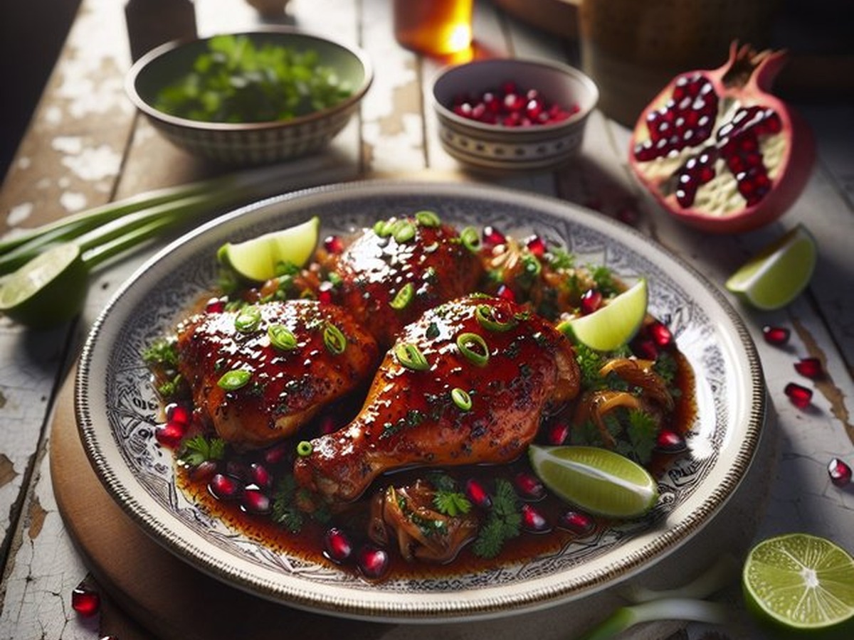 Spicy Pomegranate Ginger Chicken Rice Bowls Spicy Pomegranate Ginger Chicken Rice Bowls served and ready to enjoy