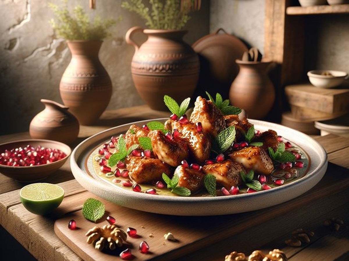 Pomegranate Mint Chicken served and ready to enjoy
