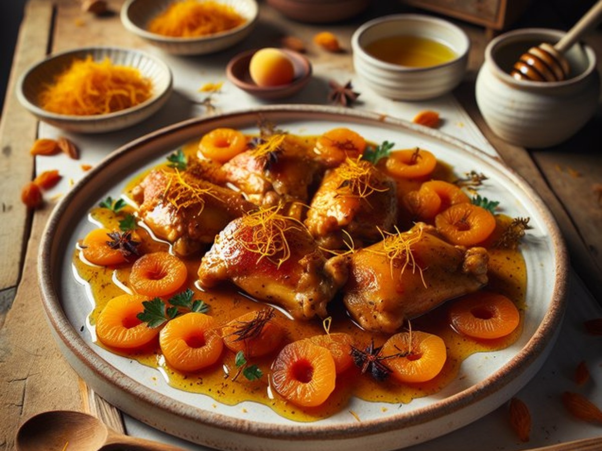 Saffron Apricot Chicken served and ready to enjoy