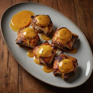 Saffron Apricot Glazed Chicken Thighs