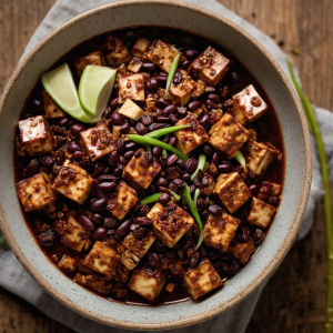 Cubes of silken tofu and chopped napa cabbage simmered in a red Sichuan pepper and chili bean sauce