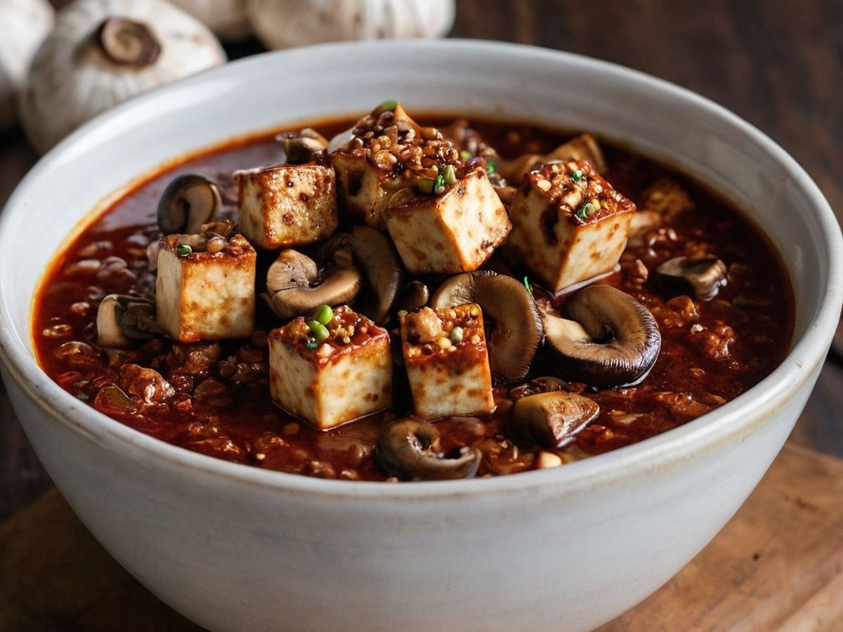 Sichuan Sichuan Mapo Tofu served and ready to enjoy