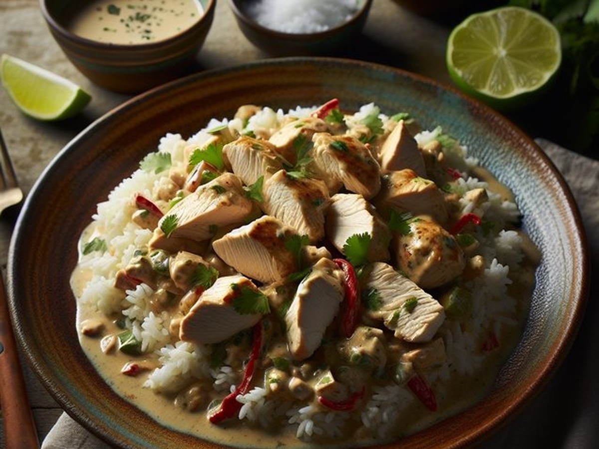 Jasmine Coconut Chicken Jasmine Coconut Chicken served and ready to enjoy