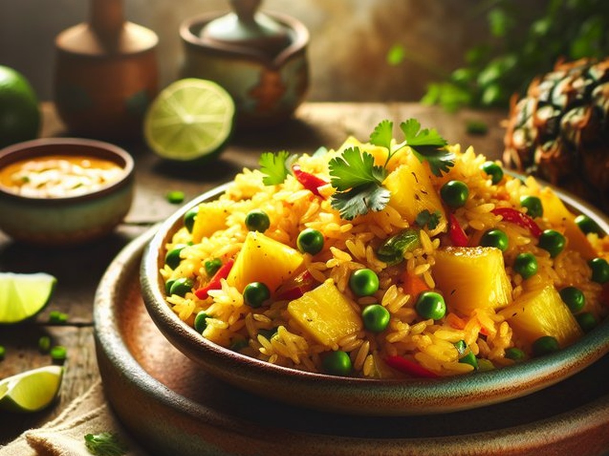 Coconut Curry Pineapple Fried Rice Coconut Curry Pineapple Fried Rice served and ready to enjoy