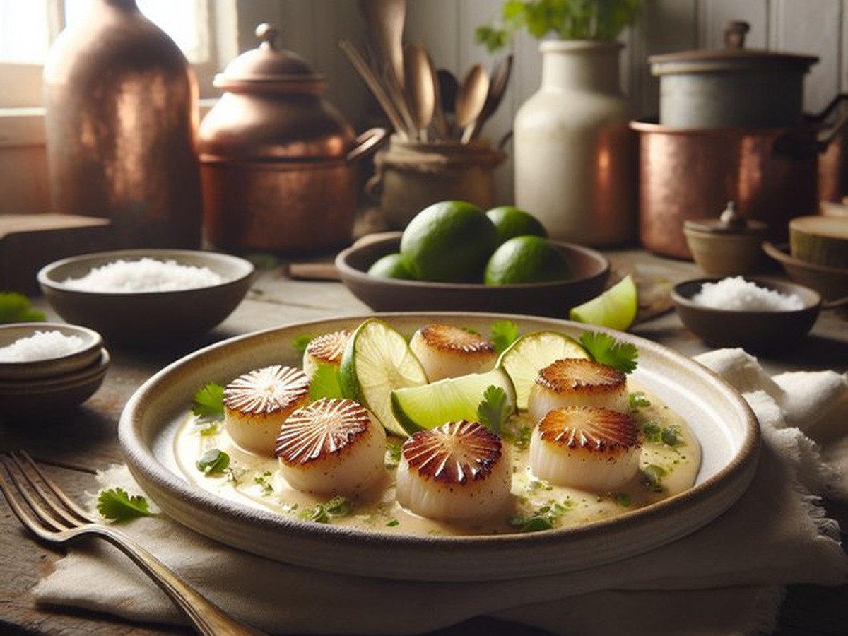 Coconut Lime Scallops served and ready to enjoy