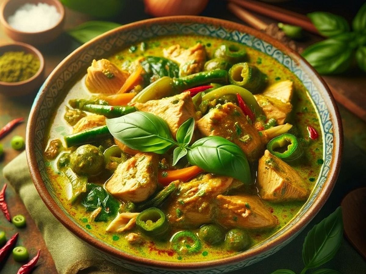 Thai Green Curry Chicken Recipe served and ready to enjoy
