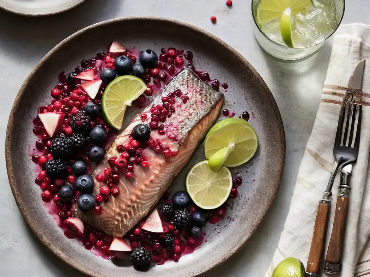 Gingerberry Lime Grilled Trout served and ready to enjoy