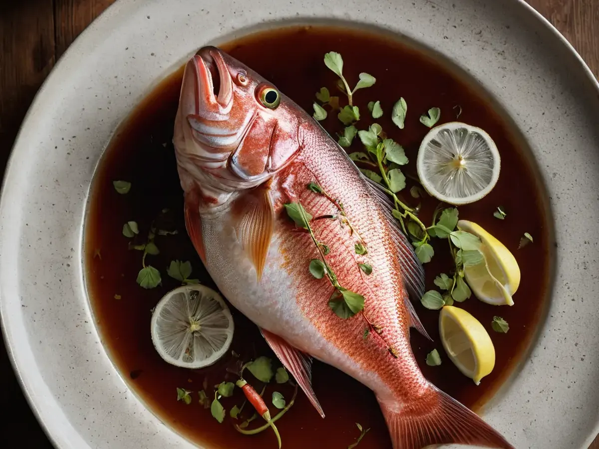 Lemongrass Chili Fish Sauce Steamed Snapper served and ready to enjoy