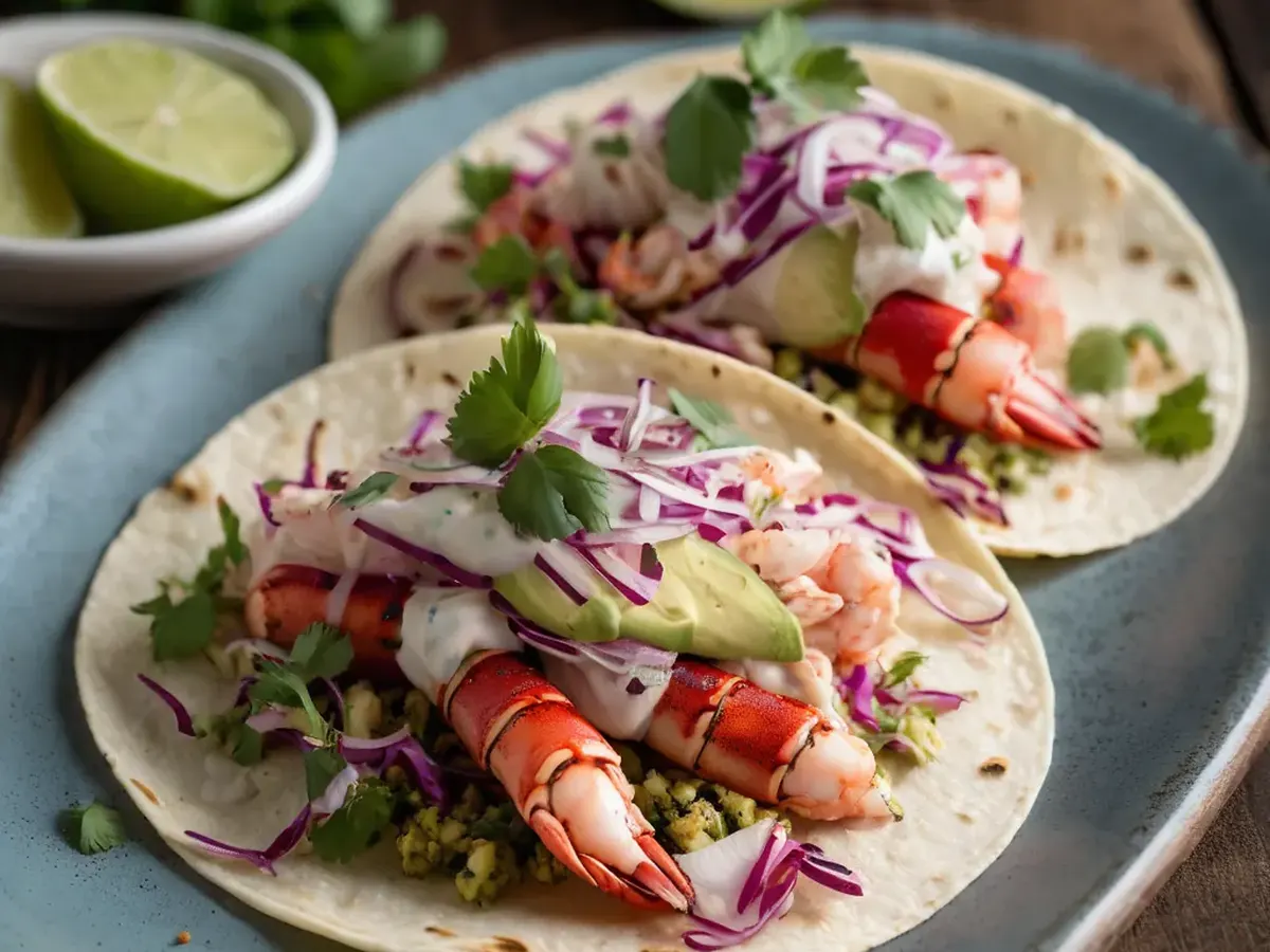Citrus Basil Lobster Tacos Citrus Basil Lobster Tacos served and ready to enjoy