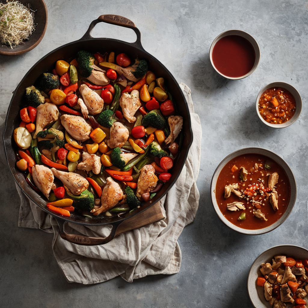 How to Stir-Fry: Prep, Heat, and Crisp-Tender Results A bright home-kitchen wok or wide skillet with crisp-tender vegetables and chicken being tossed, prepared ingredients and a small bowl of sauce staged nearby.